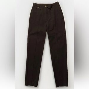 Lauren Ralph Lauren Pants Womens 4 Brown Trouser Side Buckle Zip Pocket Cotton